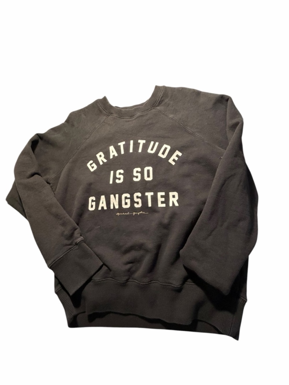 Spiritual Gangster "Gratitude Is So Gangster" Black Crewneck Sweatshirt Sz Small - Picture 7 of 11